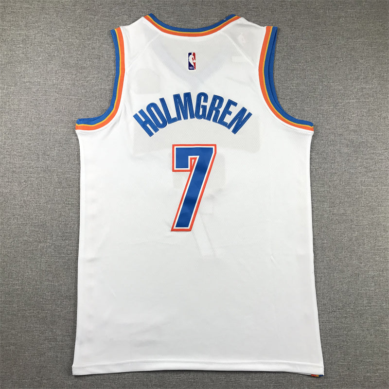 Men's Oklahoma City Thunder Chet Holmgren #7 White Swingman Jerseys - Association Edition