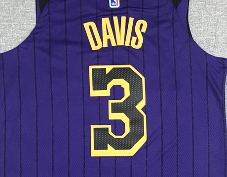 Men's Los Angeles Lakers Anthony Davis Purple #3 NBA Swingman Jerseys