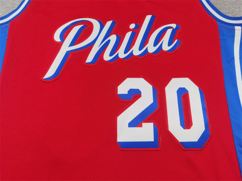 Men's Philadelphia 76ers Jared McCain #20 Red Swingman Jerseys - Statement Edition