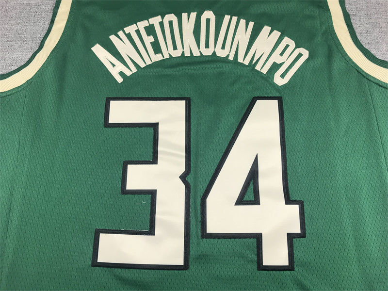Men's Milwaukee Bucks Giannis Antetokounmpo #34 Green Swingman Jerseys