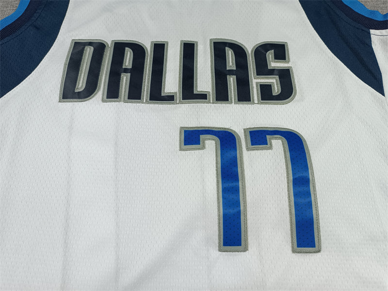 Men's Dallas Mavericks Luka Doncic #77 NBA White Replica Jerseys