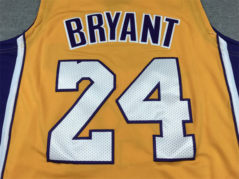 Men's Los Angeles Lakers Kobe Bryant #24 Gold 2007-08 Hardwood Classics Swingman Jerseys