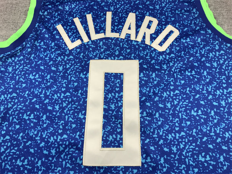 Men's Milwaukee Bucks Damian Lillard #0 Blue 2023/24 Swingman Jerseys - City Edition