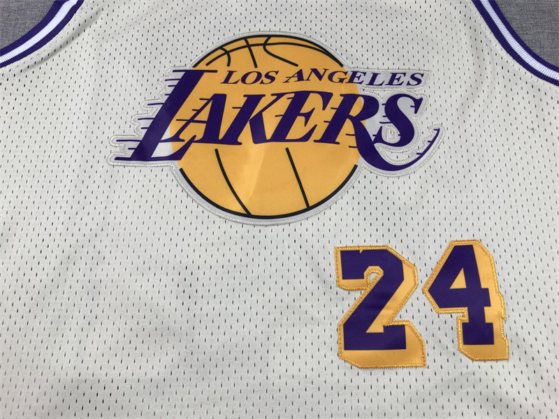 Men's Los Angeles Lakers Kobe Bryant #24 Cream Hardwood Classics Swingman Jerseys
