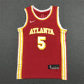 Men's Atlanta Hawks Dejounte Murray #5 Red Swingman Jerseys - Icon Edition