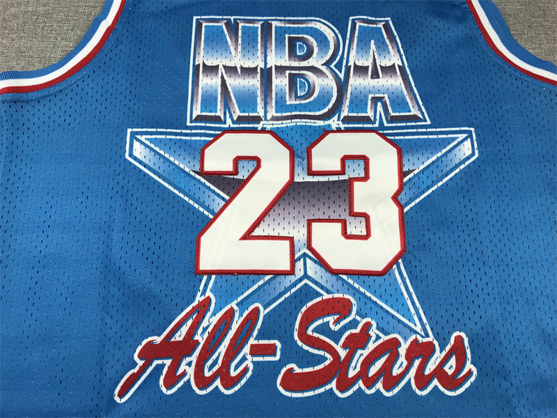 Men's 93 All Star Chicago Bulls Michael Jordan Blue Hardwood Classics Swingman Jerseys