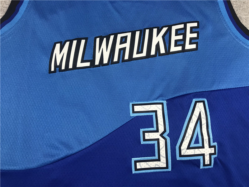 Men's Milwaukee Bucks Giannis Antetokounmpo Blue 2020/21 Swingman Player Jerseys