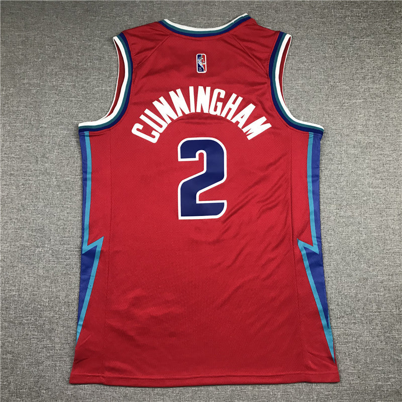 Men's Detroit Pistons Cade Cunningham Red 2021/22 Swingman Jerseys - City Edition