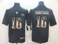 Men's San Francisco 49ers #16 Joe Montana Black Game Jerseys