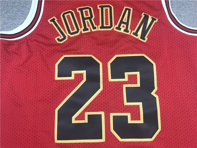 Men's Chicago Bulls Michael Jordan Red Hardwood Classics Jerseys Chinese Edition