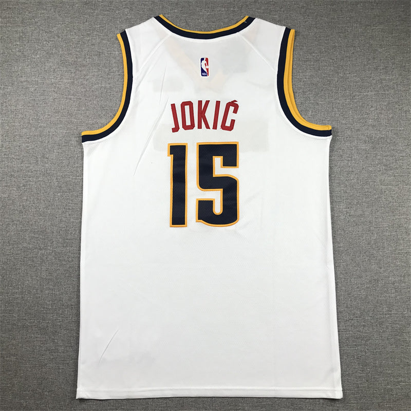Men's Denver Nuggets Nikola Jokic #15 NBA White 2020/21 Swingman Jerseys