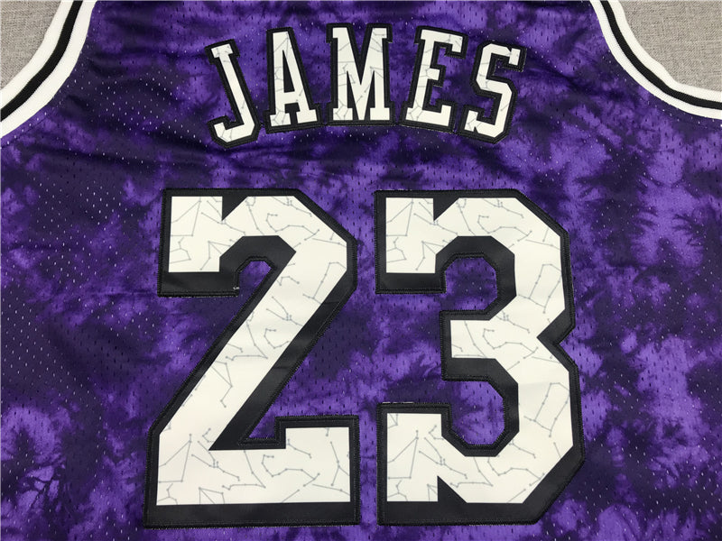Men's Los Angeles Lakers LeBron James #23 Purple Galaxy Swingman Jerseys