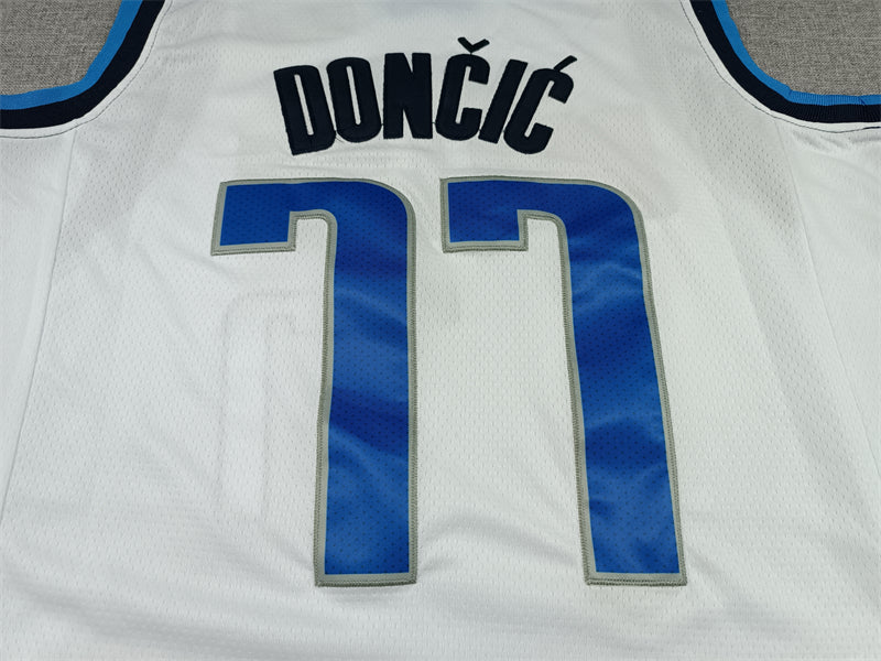 Men's Dallas Mavericks Luka Doncic #77 NBA White Replica Jerseys