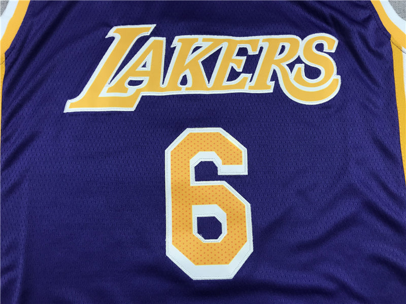 Men's Los Angeles Lakers LeBron James #6 Purple 2022/23 Swingman Player Jerseys
