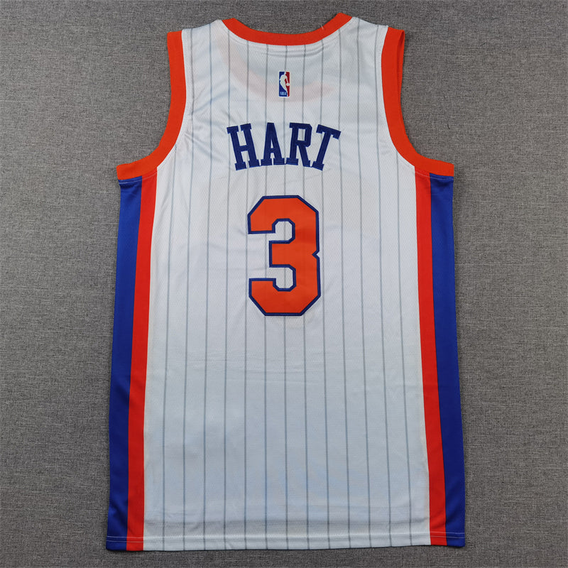 Men's New York Knicks Josh Hart #3 White 2024/25 Swingman Player Jerseys - City Edition