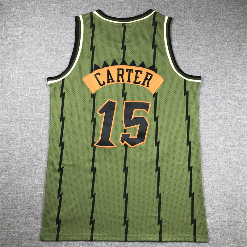 Men's Toronto Raptors Vince Carter #15 Army Green 1998-99 Hardwood Classics Swingman Jerseys