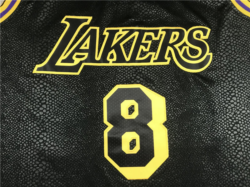 Men's Los Angeles Lakers Kobe Bryant #8-24 Black Mamba City Edition Swingman Jerseys Black