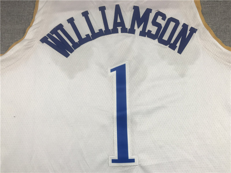 Men's New Orleans Pelicans Zion Williamson #1 White 2020/21 Swingman Jerseys