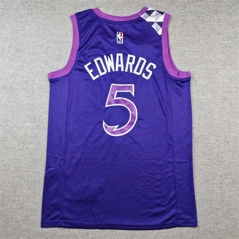 Men's Minnesota Timberwolves Anthony Edwards #5 Purple Swingman Jerseys