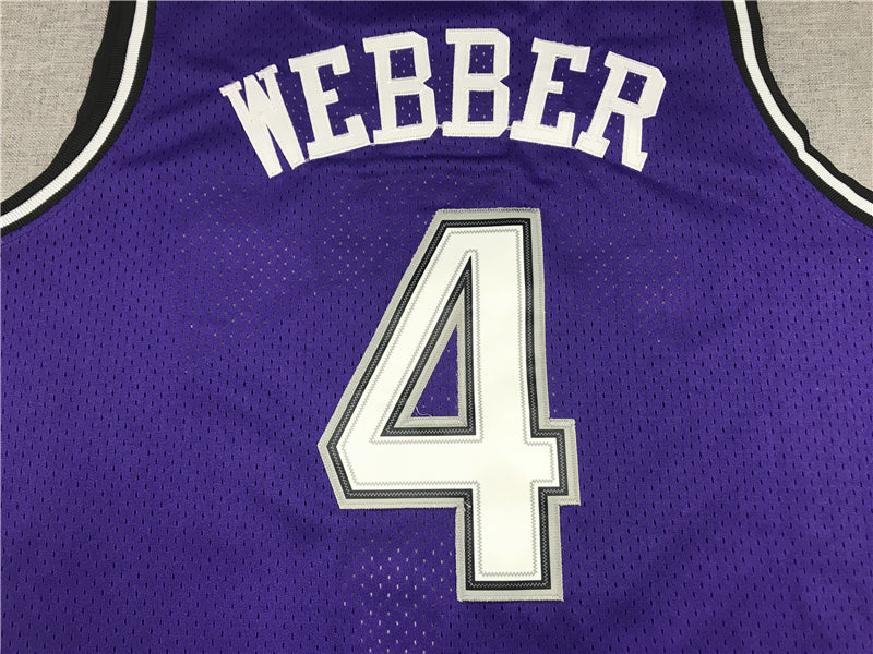 Men's Sacramento Kings Chris Webber #4 purple Retro Jerseys