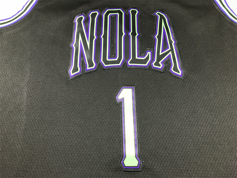 Men's New Orleans Pelicans Zion Williamson #1 Black 2023/24 Swingman Jerseys - City Edition