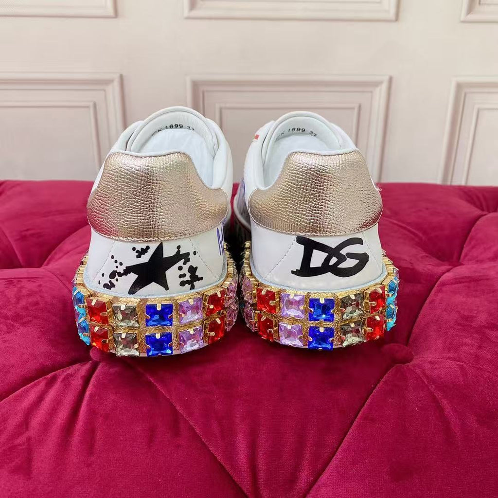 Dolce & Gabbana Portofino Graffiti Sneakers – Unisex Couple's Luxury Casual Shoes