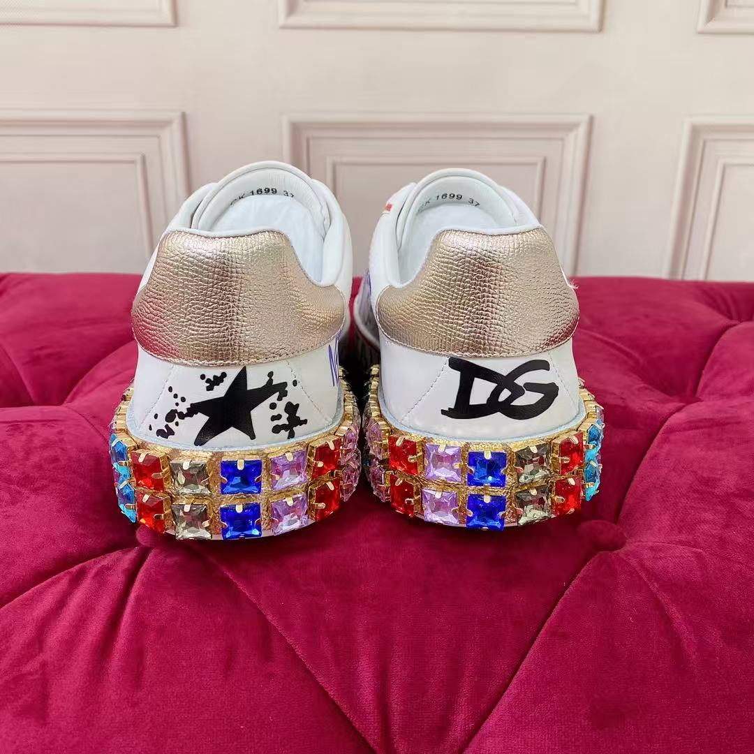 Dolce & Gabbana Portofino Graffiti Sneakers – Unisex Couple's Luxury Casual Shoes