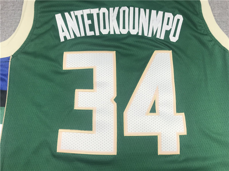 Men's Milwaukee Bucks Giannis Antetokounmpo #34 Green Player Jerseys