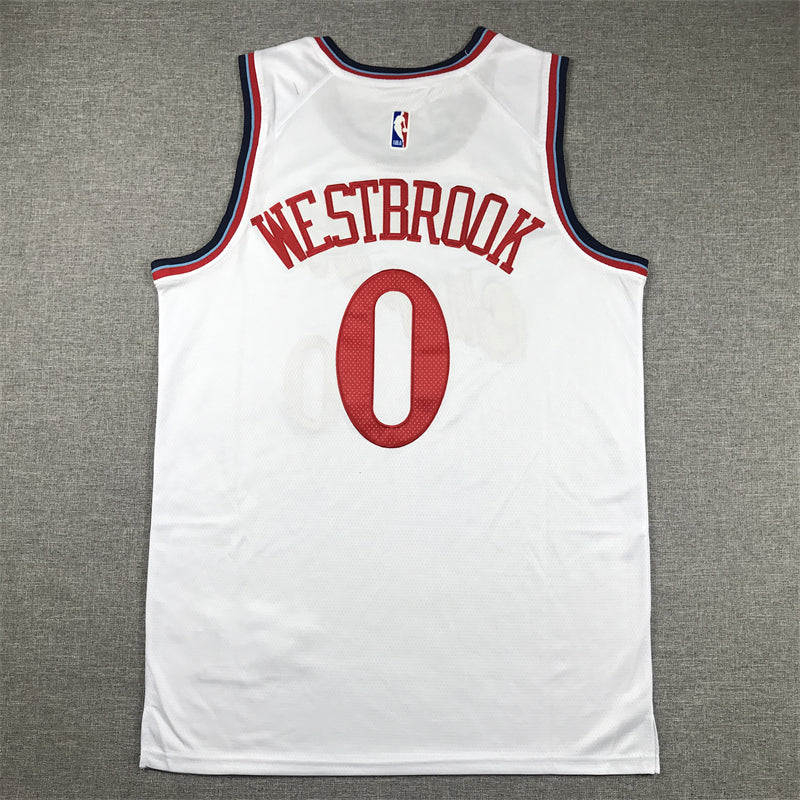 Men's LA Clippers Russell Westbrook #0 White Swingman Jerseys