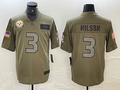 Men's Pittsburgh Steelers Russell Wilson #3 Olive Game Jerseys