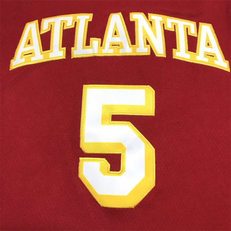 Men's Atlanta Hawks Dejounte Murray #5 Red Swingman Jerseys - Icon Edition