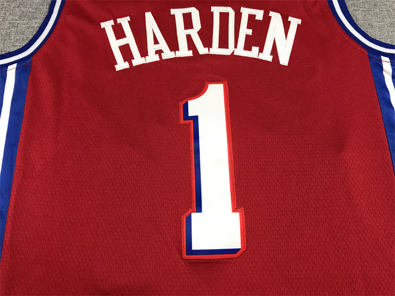 Men's Philadelphia 76ers James Harden Red Fastbreak Replica Player Jerseys