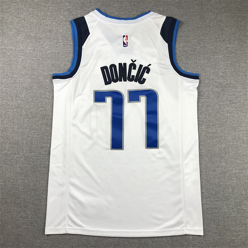Men's Dallas Mavericks Luka Doncic #77 NBA White Replica Jerseys