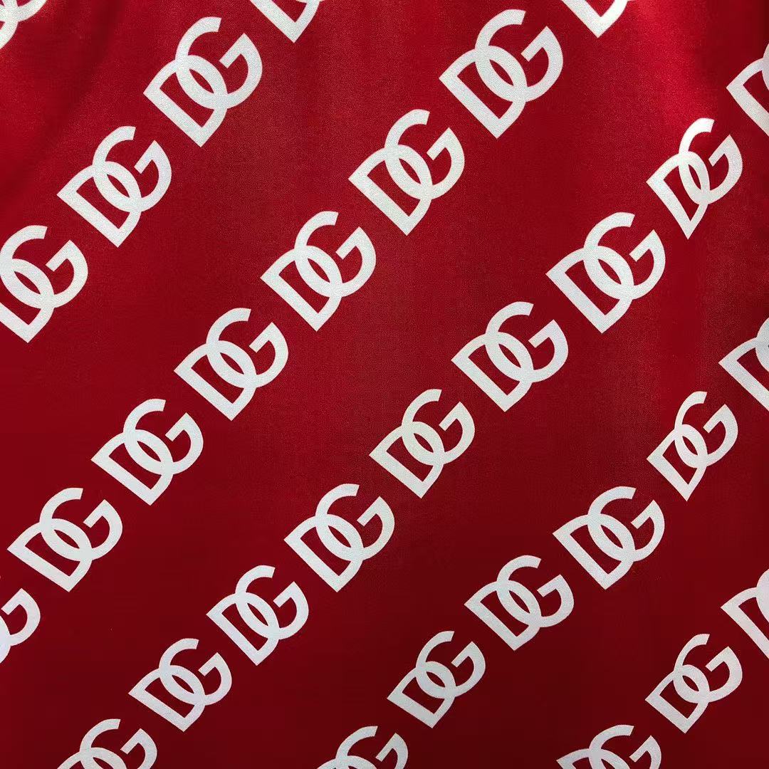 Dolce & Gabbana DG Red  & White Bandana Print Short-Sleeve Shirt