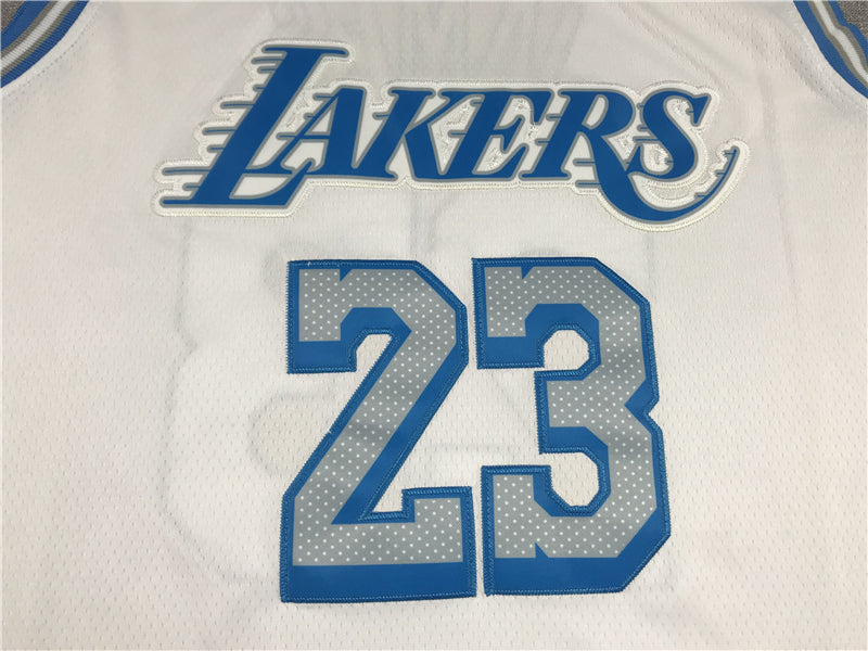 Men's Los Angeles Lakers LeBron James 2020/21 White Swingman Jerseys City Edition