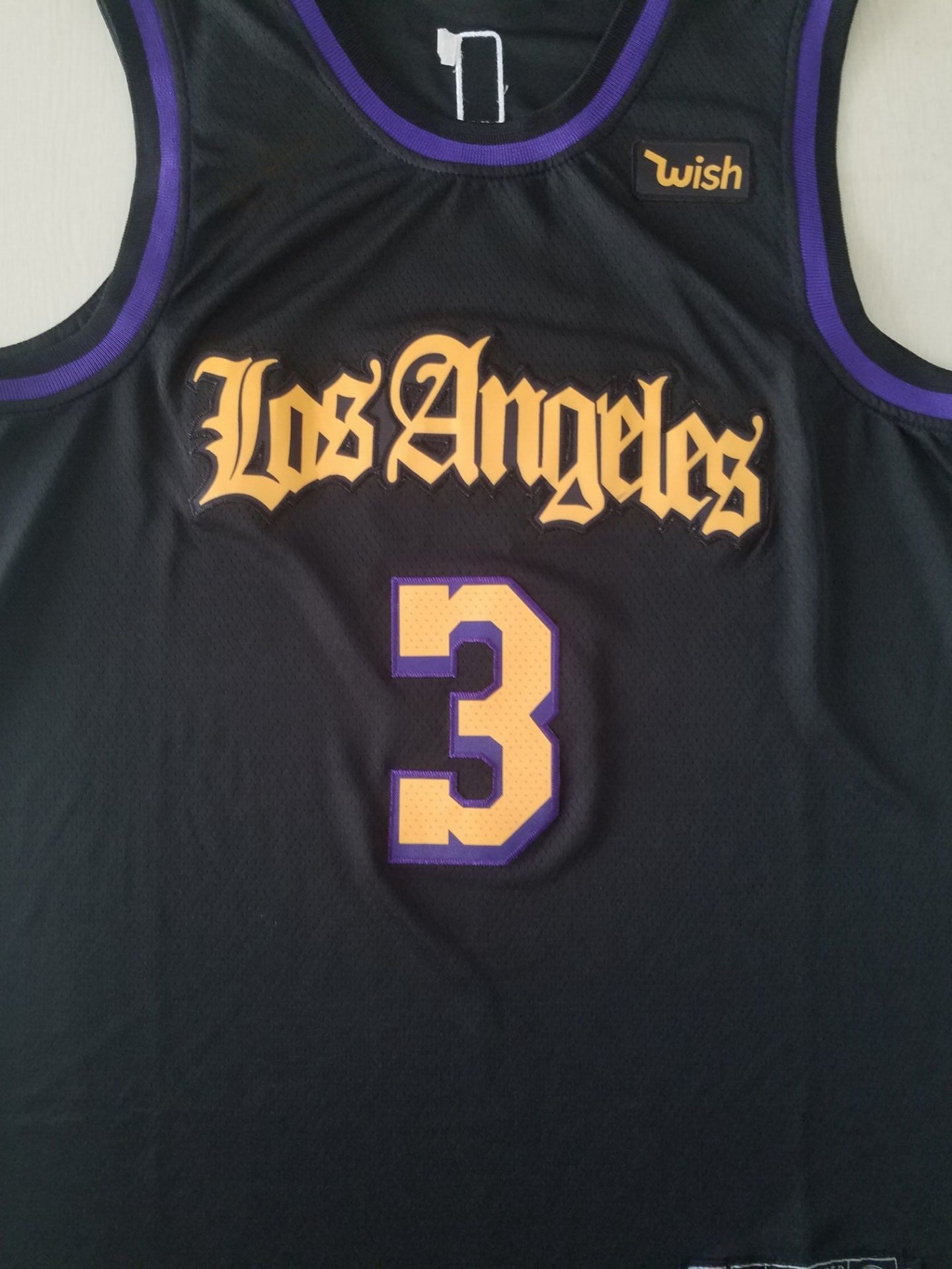 Men's Los Angeles Lakers Anthony Davis Black #3 Swingman Jerseys