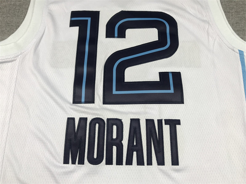 Men's Memphis Grizzlies Ja Morant #12 White 2022/23 Swingman Jerseys - Association Edition