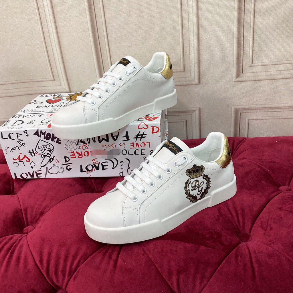 Dolce & Gabbana Portofino Graffiti Sneakers – Unisex Couple's Luxury Casual Shoes
