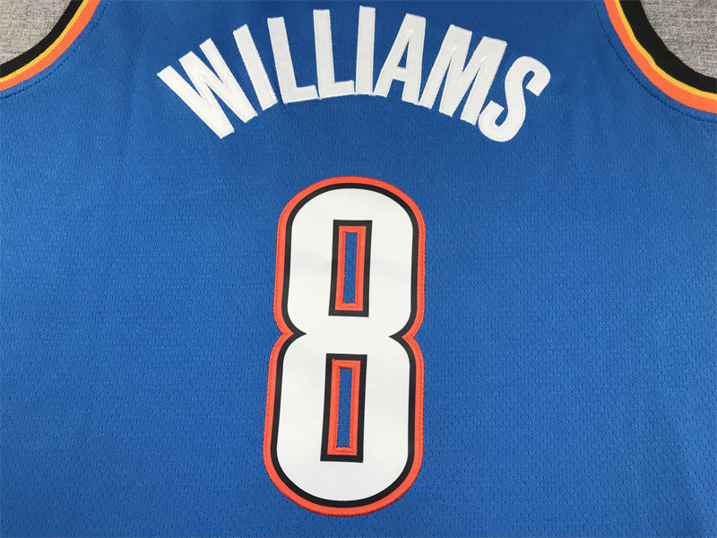 Men's Oklahoma City Thunder Jalen Williams #8 Blue Swingman Jerseys - Icon Edition