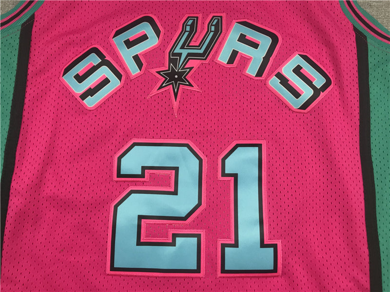 Men's San Antonio Spurs Tim Duncan Pink 1998/99 Classics Swingman Player Jerseys