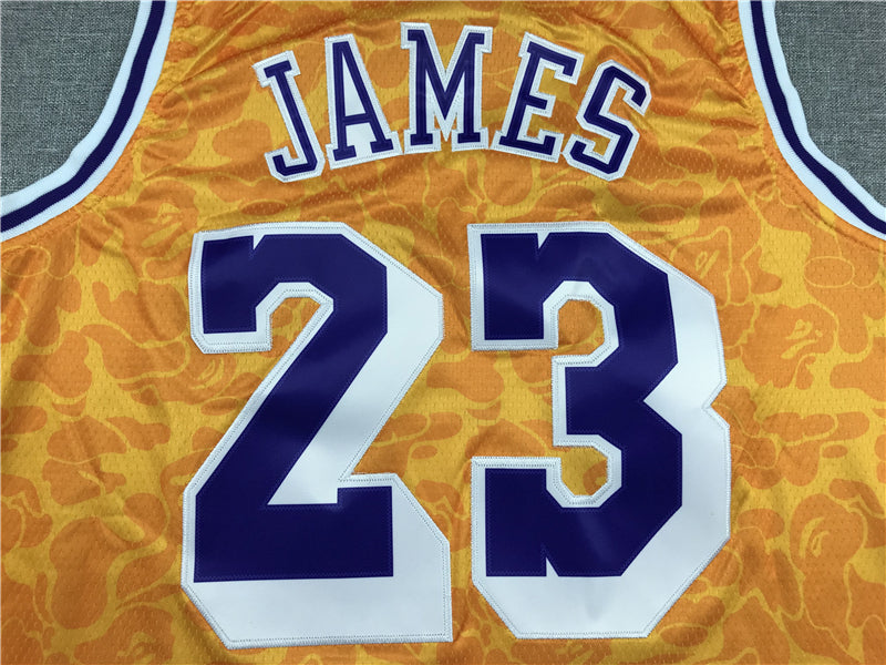 Men's Los Angeles Lakers LeBron James #23 NBA Orange Swingman Jerseys