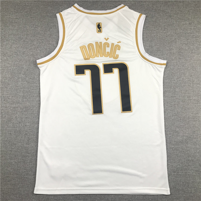 Men's Dallas Mavericks Luka Doncic #77 White Replica Jerseys