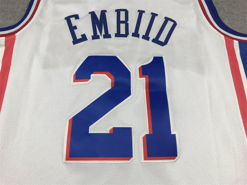 Men's Philadelphia 76ers Joel Embiid #21 White Swingman Jerseys