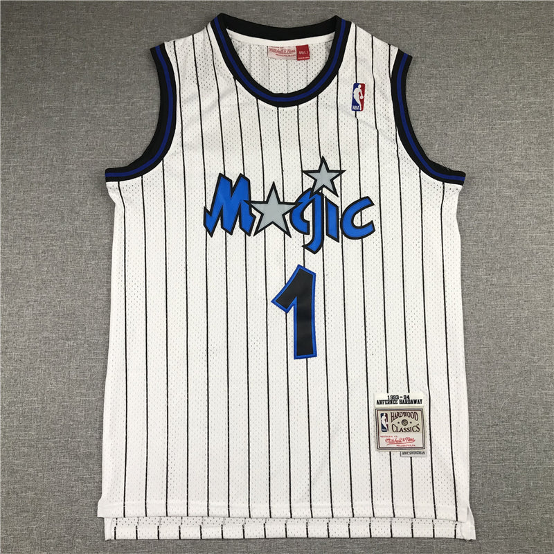 Men's Orlando Magic Penny Hardaway #1 White Hardwood Classics Swingman Jerseys