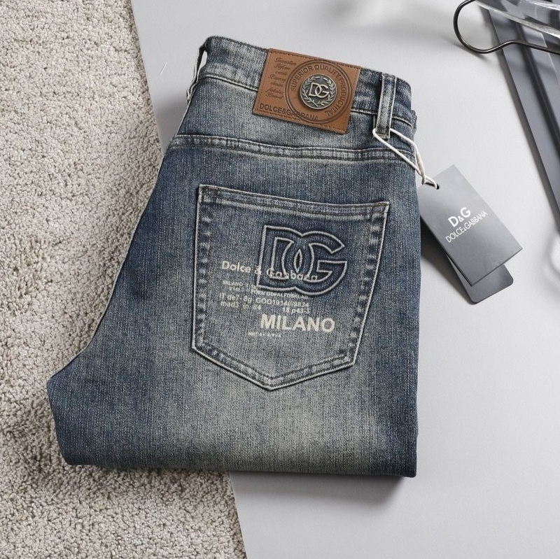 Dolce & Gabbana DG VIBE3 Embroidered Logo Slim Fit Jeans
