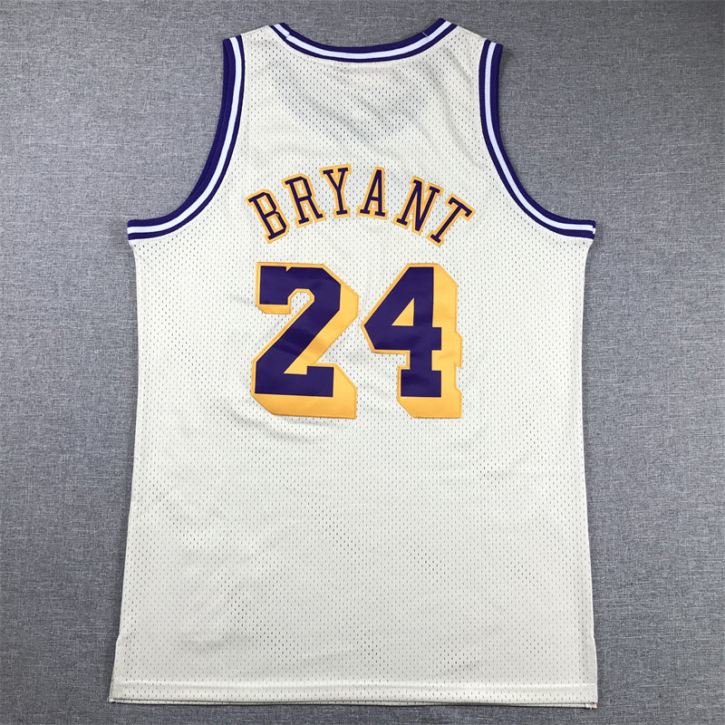 Men's Los Angeles Lakers Kobe Bryant #24 Cream Hardwood Classics Swingman Jerseys