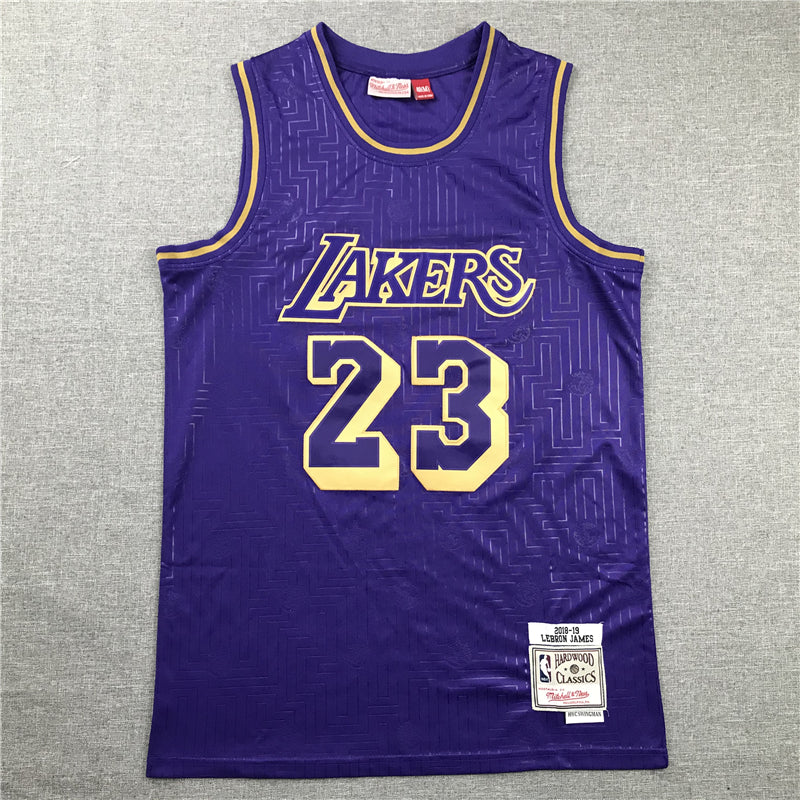 Men's Los Angeles Lakers LeBron James 2018-19 Hardwood Classics Swingman Jerseys
