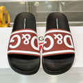 Dolce & Gabbana D&G Logo Print Slide Sandals – Unisex Couple's Summer Slippers