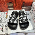 Dolce & Gabbana D&G Logo Print Slide Sandals – Unisex Couple's Summer Slippers