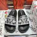 Dolce & Gabbana D&G Logo Print Slide Sandals – Unisex Couple's Summer Slippers